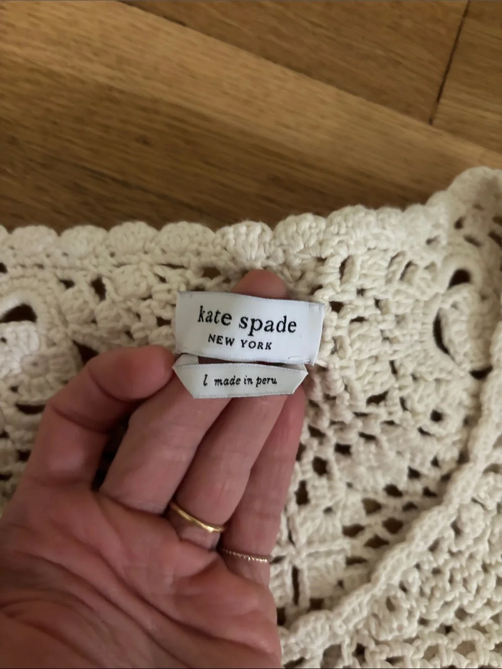 kate spade Cream Crochet Openwork Cardigan